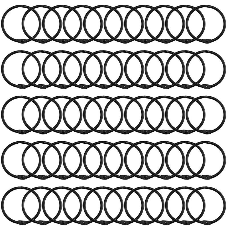Lind Kitchen 50PCS 1.5" Book Ring Metal Loose Leaf Binder Hinged Buckle Binding Rings Scrapbook Sketchbook Craft Photo Album DIY Black 38mm - Image 3